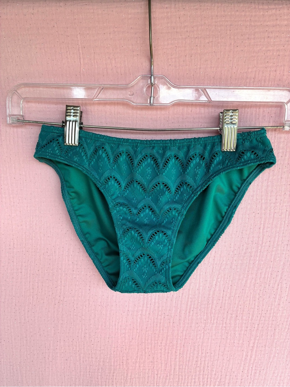 Peixoto Teal Crochet Detail Kids Bikini Bottom Size 23